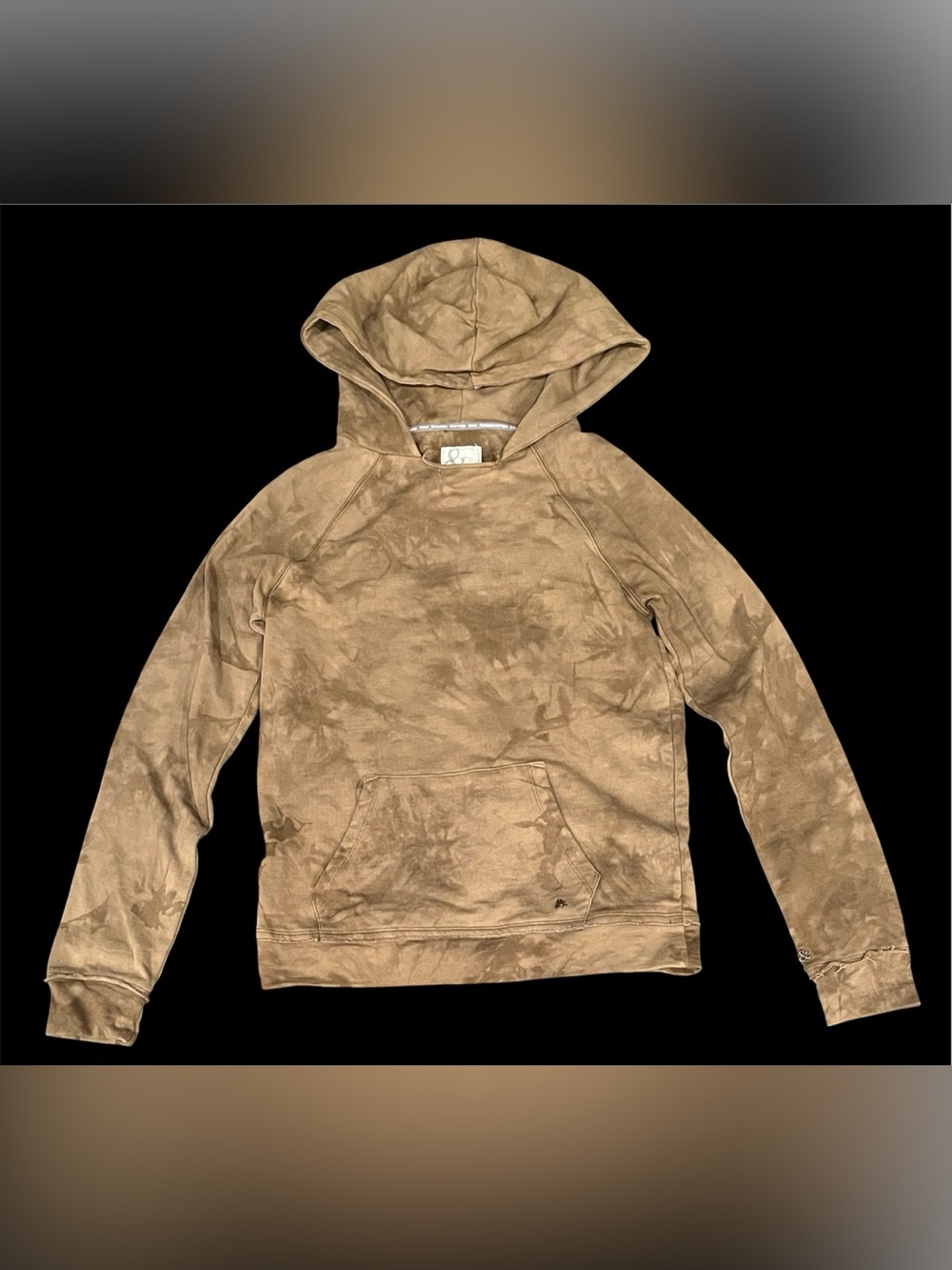 Women’s Sz L Ampersand & Avenue Tie Dye Moss Green 100% Cotton Pullover‎ Hoodie.